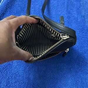 Kate Spade Black Crossbody Bag with Striped Interior